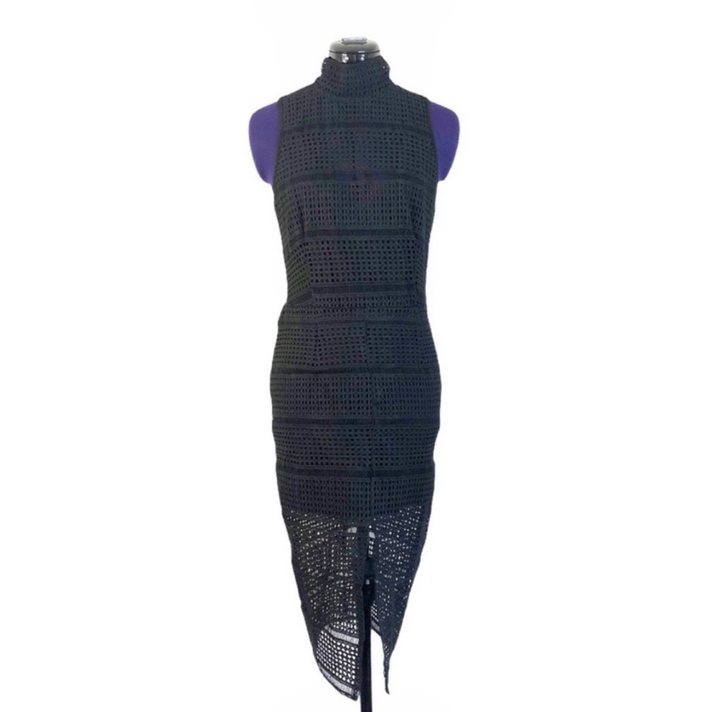 Dance & Marvel Black Lace Short Sleeve Dress